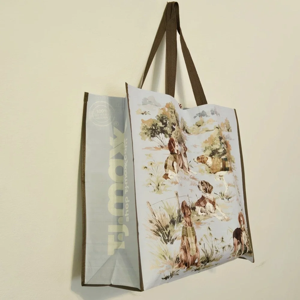 Hunting Hunt Dogs Dog Beagle Lab Pointer Vest Trees Fence Tote Gift Bag TJMaxx